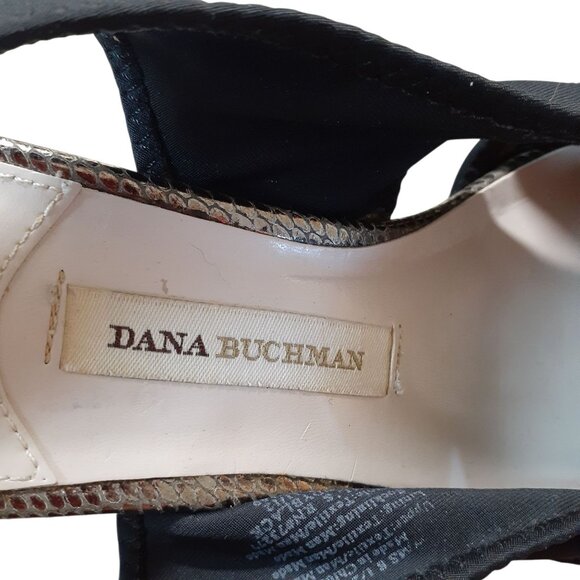 Dana Buchman Slingback Sandals Womens Size 6.5 Medium Black Open Toe High Heels - Picture 5 of 5